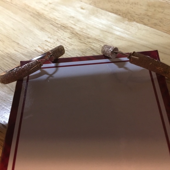 Moda al Massimo 1 3/4 inch rose gold hoop earrings - Picture 3 of 3